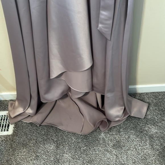 Alex Evenings Satin High Low Ballgown Dress with Pockets - Picture 3 of 9